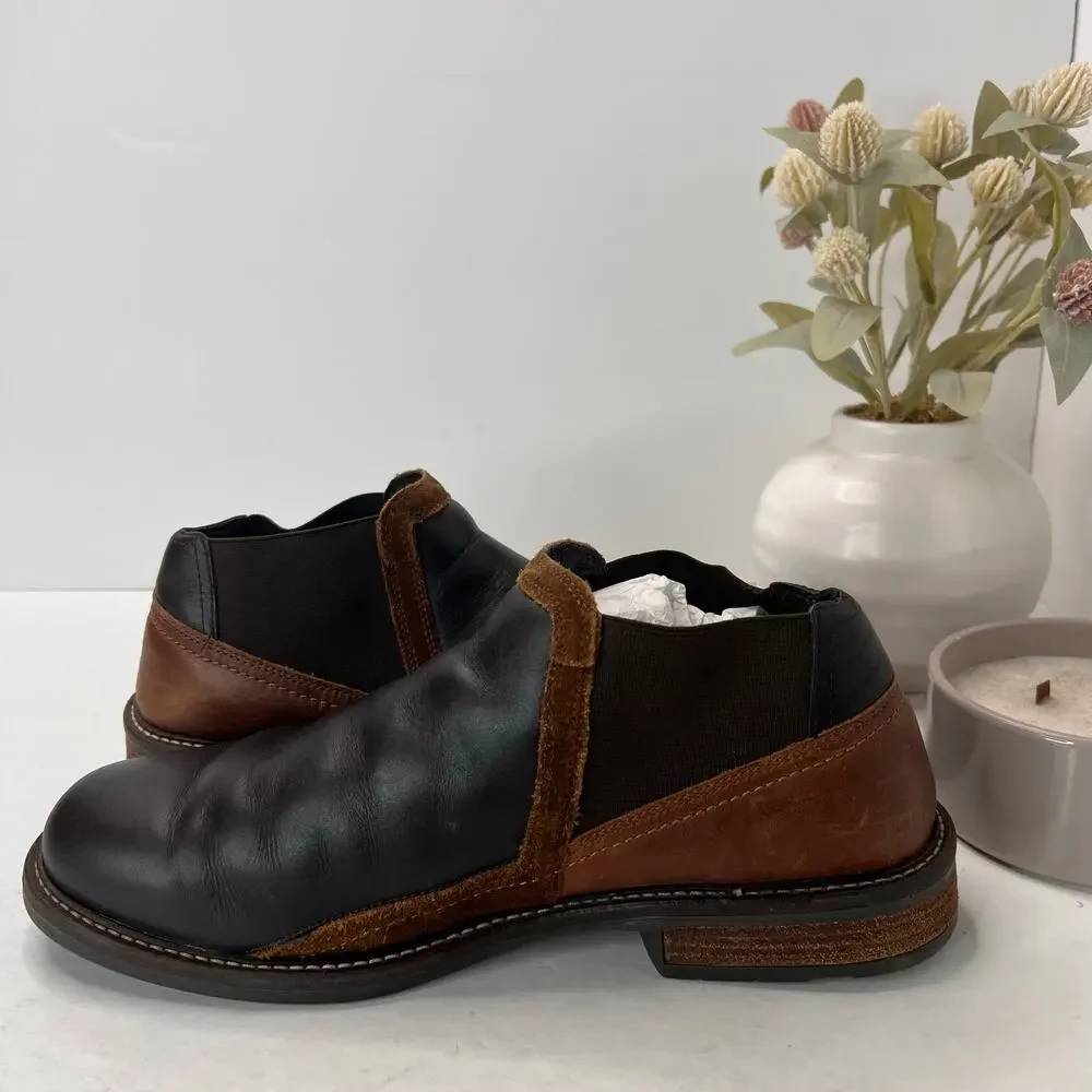 Naot Business Roast Saddle Seal Brown Suede Boot Black/Brown Men's 9/EU 42